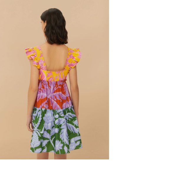 NWT FARM RIO Mixed Tropical Swing Mini Dress SIZE M - Picture 2 of 4